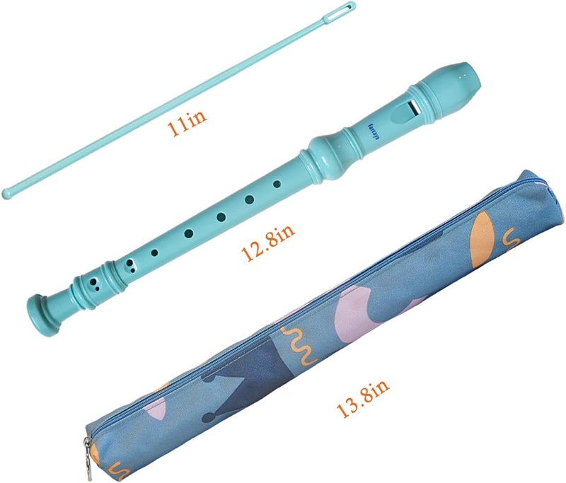 Farcaya Soprano Recorder Instrument for Beginners German Style C Key 8 Hole Descant Music with Clean Rod Storage Case (Light Blue) - Image 5